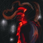 Shannon appears silhouetted in red light with illustrations creating movement