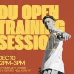 A red flyer reading “DU OPEN TRAINING SESSION” along with a photo of facilitator Lesar and date and time of the workshop