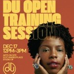 A red flyer reading “DU OPEN TRAINING SESSION” along with a photo of the facilitator Nutella, and date time & location of class