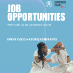 An informative photo with a blue background featuring an image of dancers unlimited dancers in motion.