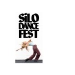 A white, blonde, long haired dancer is doing a backbend. Above is bold, black text that says "SILO Dance Fest"