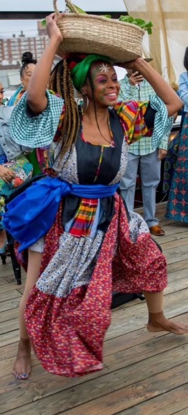 woman dancing traditional Haitian dance