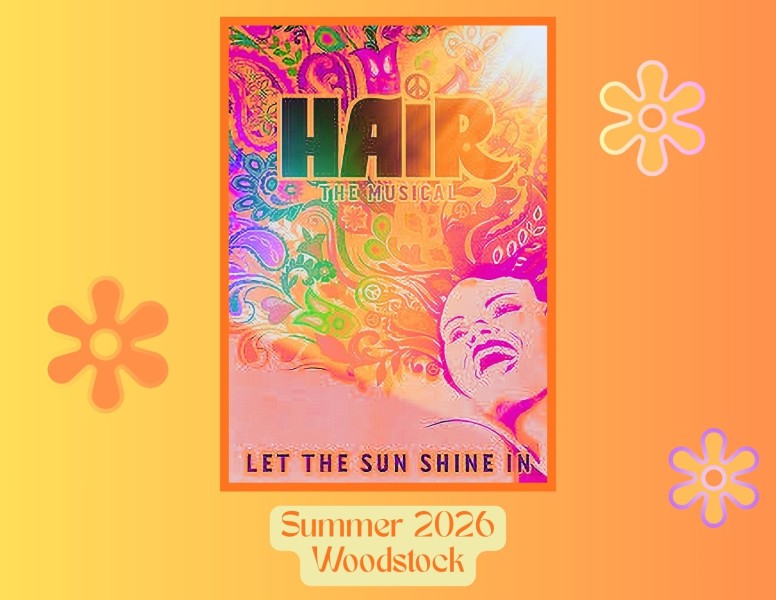 Hair.  Colorful and Vibrant.  Flowers in Her Hair. Let The Sunshine In!  Summer 2026.  Woodstock. 