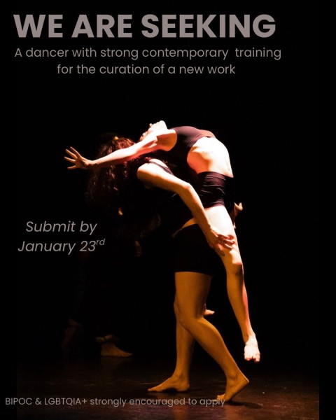 Image is of ktco dancers partnering. A poster for open call audition submissions