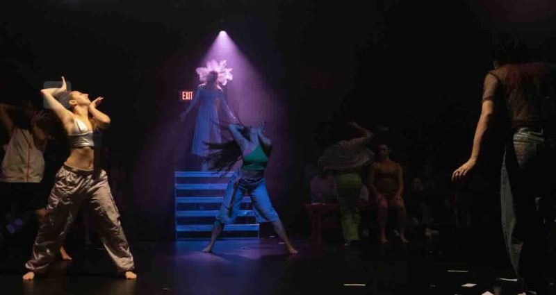 Dancers in club-like space