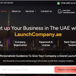 A snapshot of launch company's homepage first section