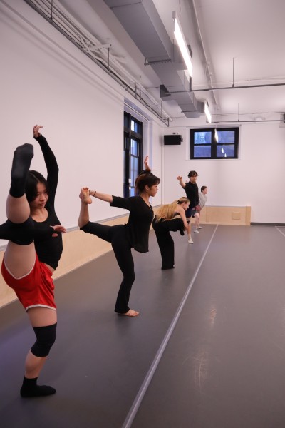 Image of 5 dancers in abstract poses 