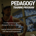 A PMT House of Dance promotional graphic featuring the dance teacher, advertising the Pedagogy Training Program.