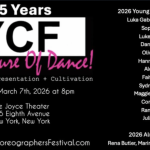 Poster for YCF&rsquo;s 15th anniversary performance at The Joyce Theater on March 7, 2026.