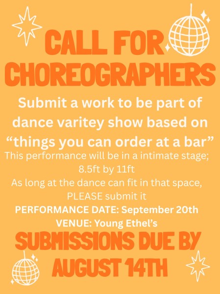 Poster describing the call for choreography and information about the application