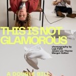 two woman throw towels into the air another woman sits upside down in a chair with a microphone and a man is tangled in the cord