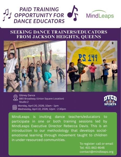 This is a flyer about the paid training for dance educators