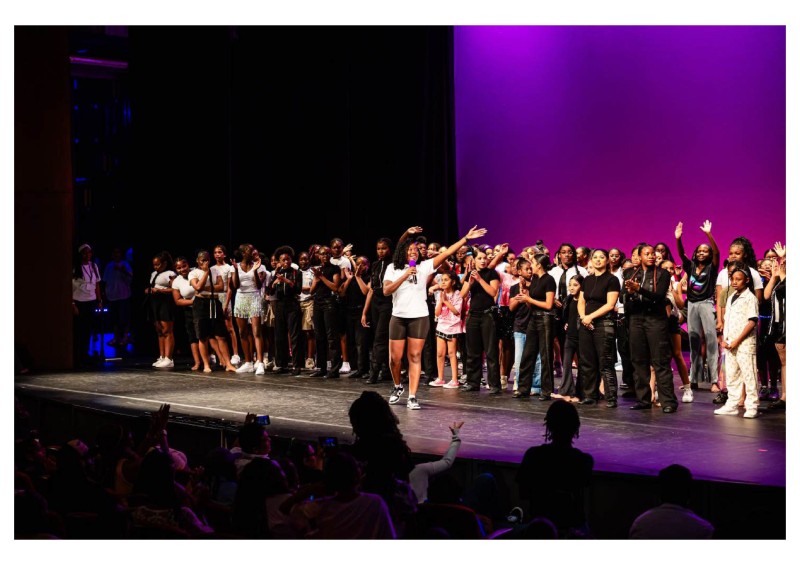 Participants in the STEM From Dance Camp celebrate the conclusion of three weeks of learning, movement, and innovation