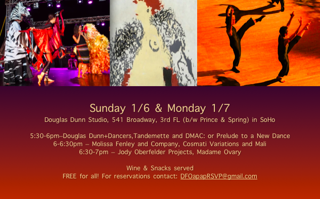 3 Choreographers: Douglas Dunn, Jody Oberfelder, Molissa Fenley perform new work in a loft