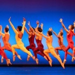 Dancers leaping in the air