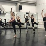 Group of dancers rehearsing in a studio