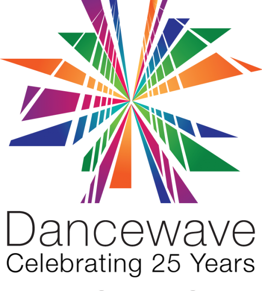 dancewave logo - colorful burst