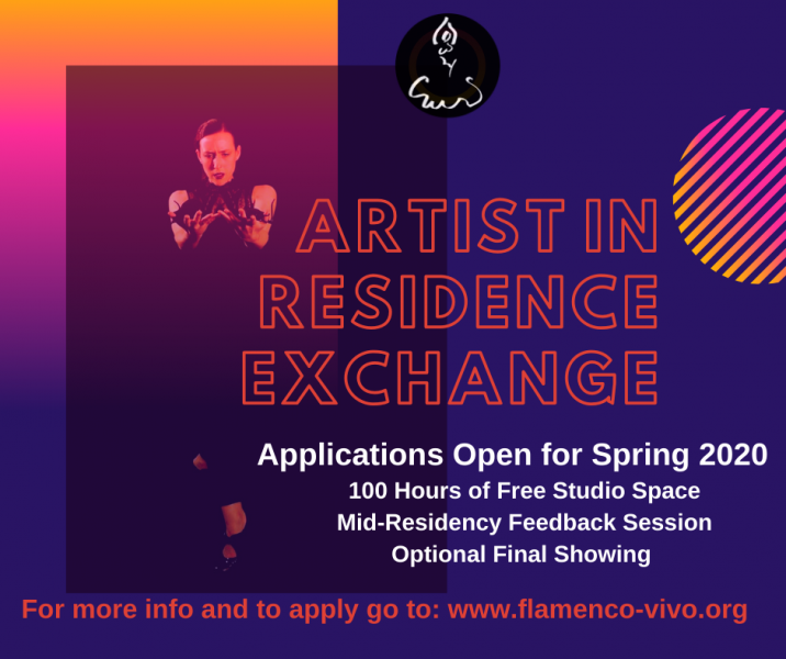 We are now accepting applications for the 2020 Spring Cycle of the Artist in Residence Exchange Program at Flamenco Vivo!