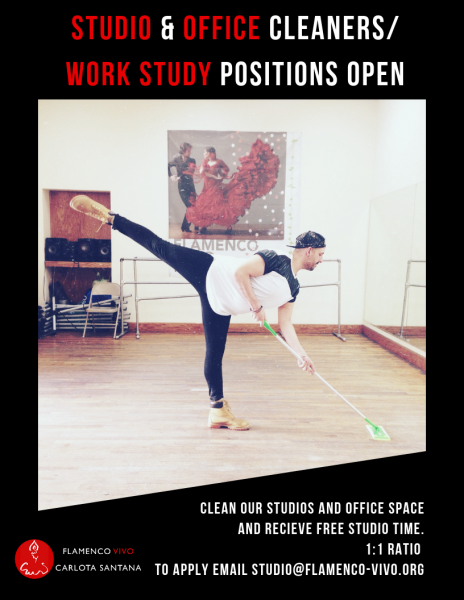 Studio cleaners receive free studio time at a 1:1 ratio. For ever hour worked, one hour of studio time.