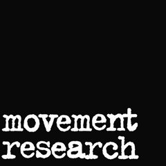 movement research logo white text on black background