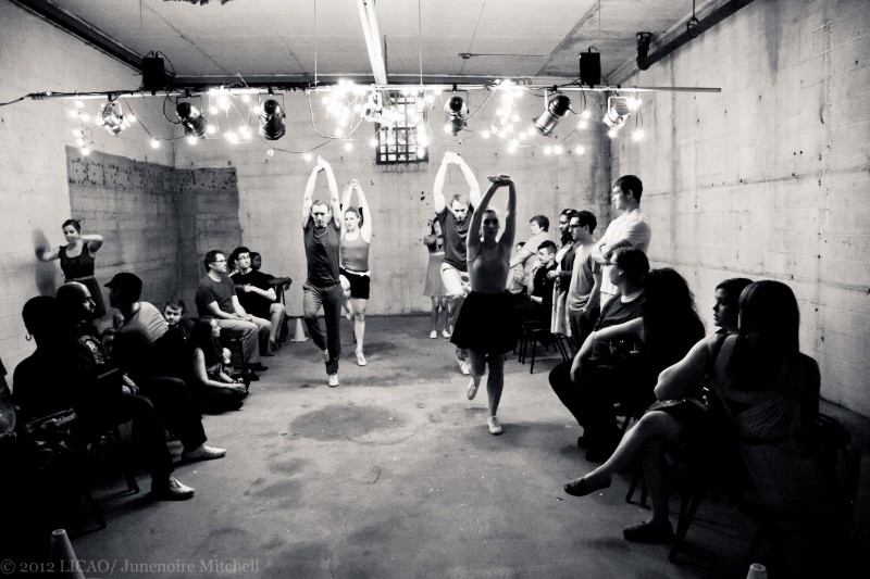 Dancers performing immersive dance piece