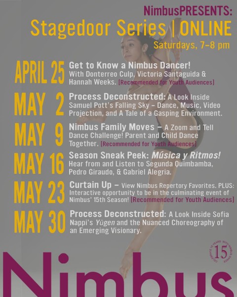 NimbusPRESENTS: Stagedoor Series | ONLINE - Saturdays 7 - 8 pm