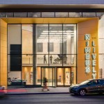 Photograph of the Nimbus Arts Center entryway and lobby.