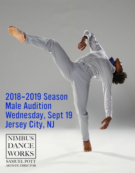 male dancer with text about audition