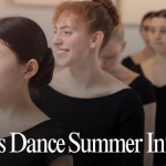Young ballet dancers in black leotards