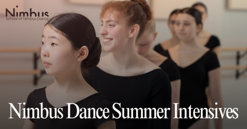 Young ballet dancers in black leotards