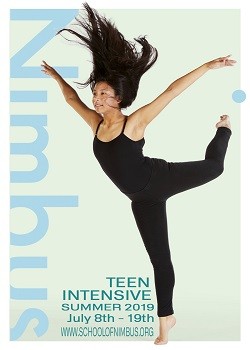 Teen dancer in attitude position