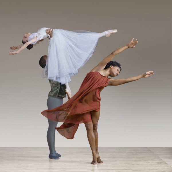 Dancers Richard Glover, Miku Kawamura, and Nikki Hefko