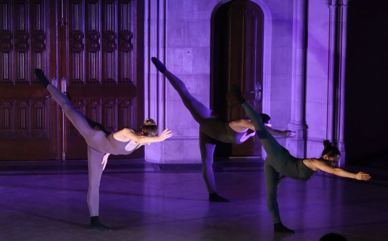 3 dancers in arabesque pench&eacute;e