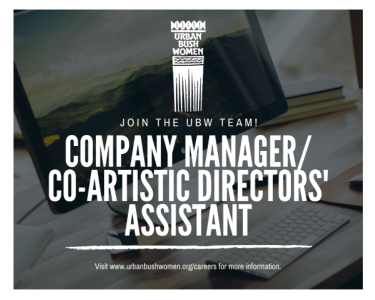 Urban Bush Women logo, sub-headline below "Join the UBW Team", job title below