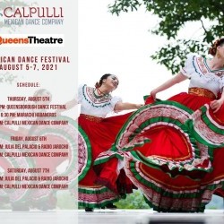 female mexican dancers in red skirts