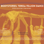 4 dancers lifting up another dancer with title BodyStories: Teresa Fellion Dance Summer Intensives