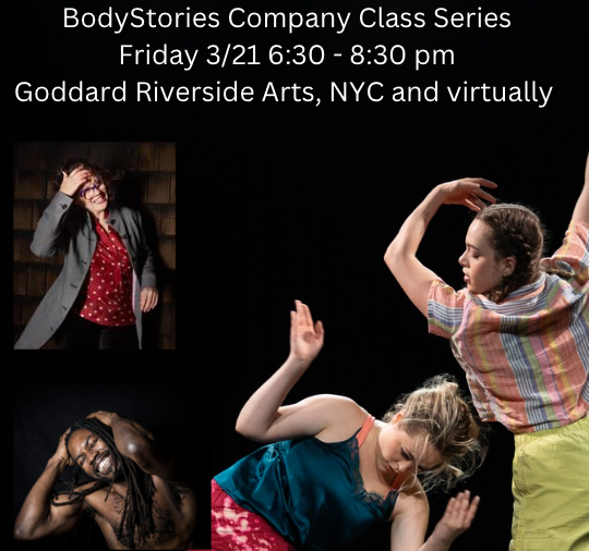 Image includes photos of both teachers, and an image of two performers. Image also includes text with class information. 