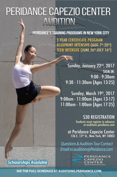 Audition this weekend for Peridance! 