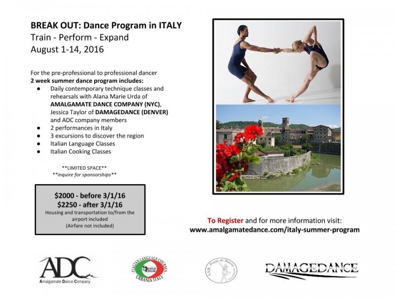 BREAK OUT 2016: dance program in ITALY