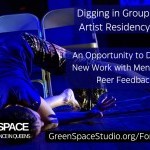 Dancer on a blue stage sits in a shoulder stand by some chairs, with text overlaid explaining the above information