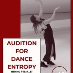 Dancer in a black dress, text reading "Audition for Dance Entropy"