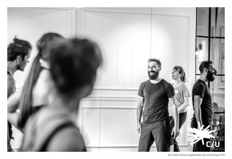 Black and white photo of Bassam Abou Diab teaching class