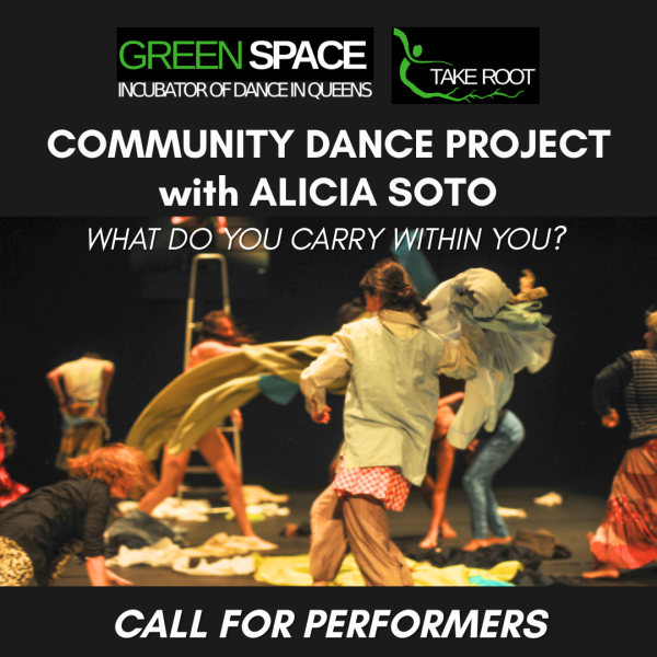 A group of dancers playing with fabric