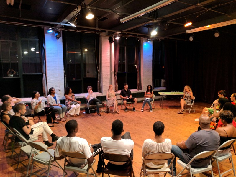 People sitting in a circle 