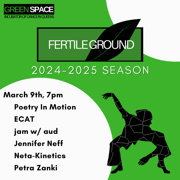 Green flyer with crouching dancer silhouette