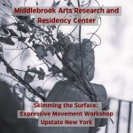 Dancer with branches on her back with above text overlaid