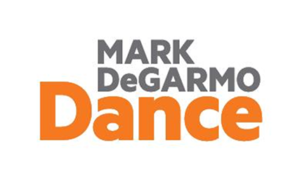 gray and orange text on a white backdrop reading, Mark DeGarmo Dance