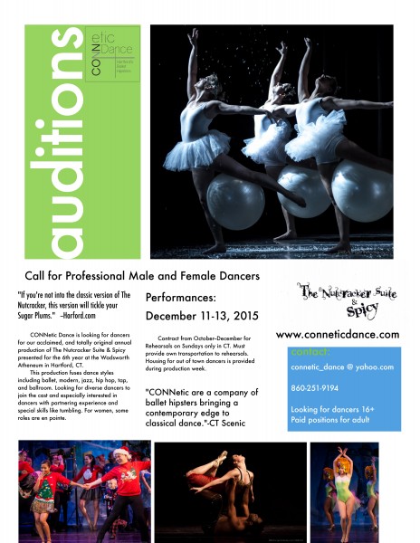 Male and Female Dancers for CONNetic Dance's Nutcracker Suite & Spicy