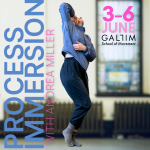 text frames dancer in the center of the image