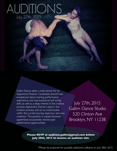 Gallim Dance | Male Apprentice Audition - 1 Day Left!